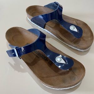Birkenstocks patent blue Giza size 40